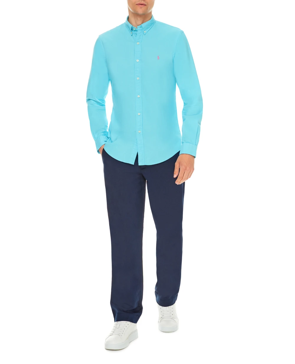 Рубашка Polo Ralph Lauren 710804257019, голубой цвет • Купить в интернет-магазине Kameron