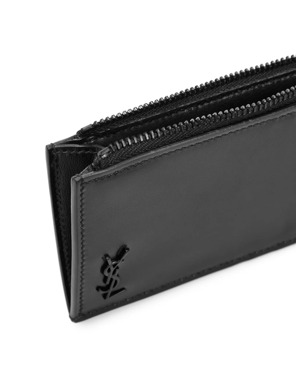 Кожаная визитница Saint Laurent 629899-1JB0U-, черный цвет • Купить в интернет-магазине Kameron
