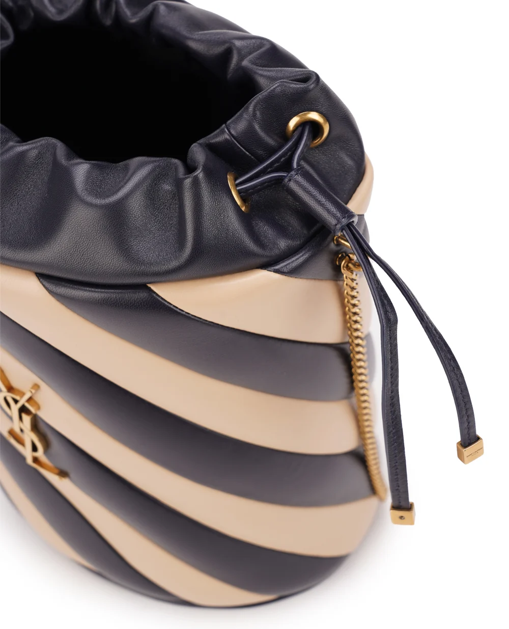 Шкіряна сумка Alix Gold Saint Laurent 734949-AABR6, темно-синій колір • Купити в інтернет-магазині Kameron