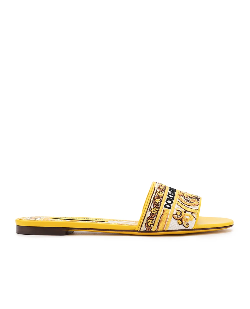Мюли с вышивкой Dolce&Gabbana CQ0571-AV804, желтый цвет • Купить в интернет-магазине Kameron