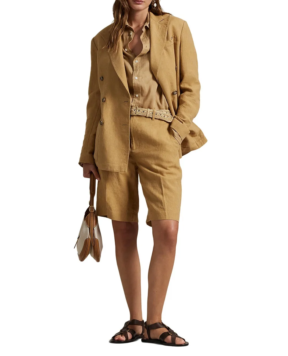 Льняные шорты Polo Ralph Lauren 211965032001, коричневый цвет • Купить в интернет-магазине Kameron