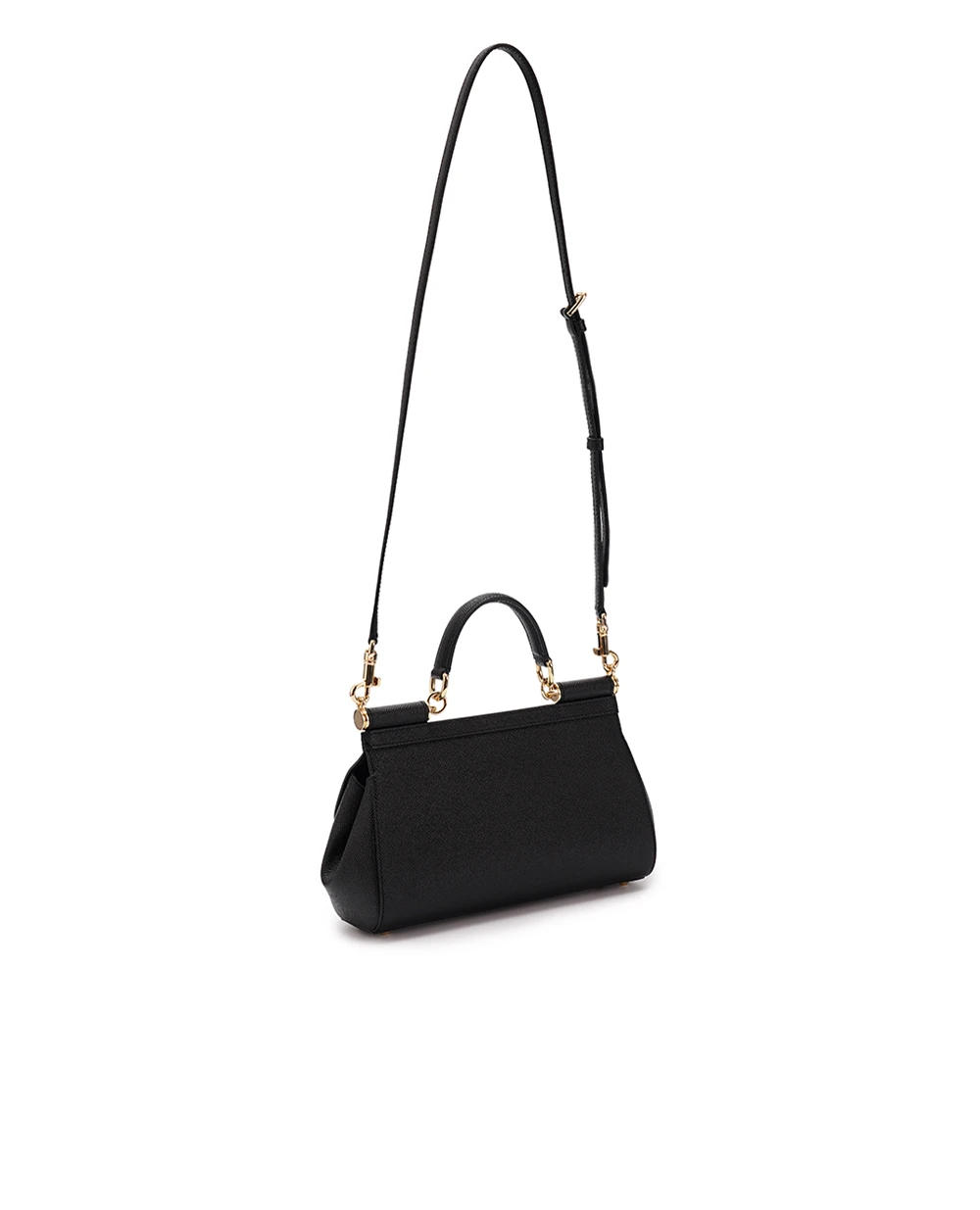 Кожаная сумка Sicily Elongated Dolce&Gabbana BB7652-A1001, черный цвет • Купить в интернет-магазине Kameron