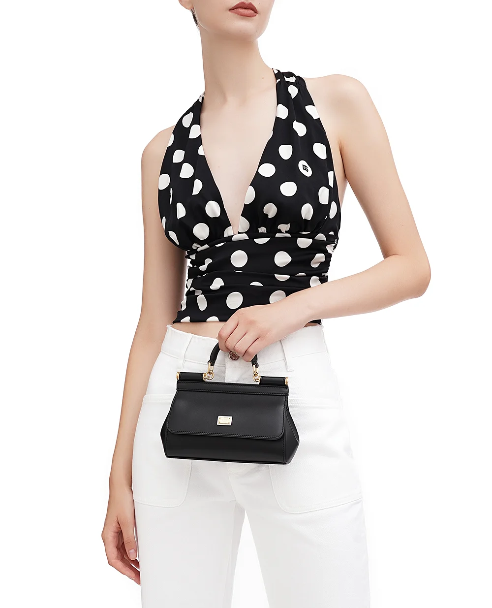 Шкіряна сумка Sicily Small Dolce&Gabbana BB7116-AN767, чорний колір • Купити в інтернет-магазині Kameron