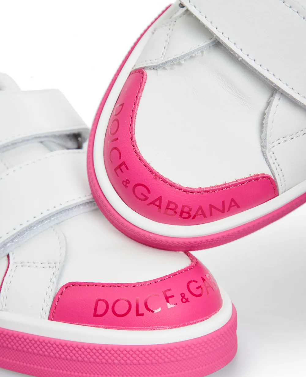 Детские кожаные кеды Dolce&Gabbana Kids DA5133-A3394-M, белый цвет • Купить в интернет-магазине Kameron