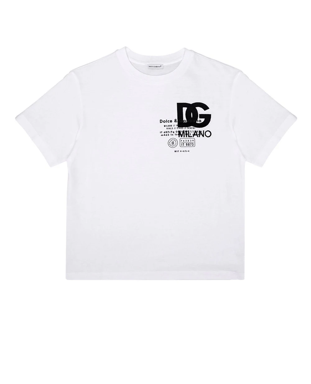 Детская хлопковая футболка Dolce&Gabbana Kids L4JTEY-G7K1Z-B, белый цвет • Купить в интернет-магазине Kameron