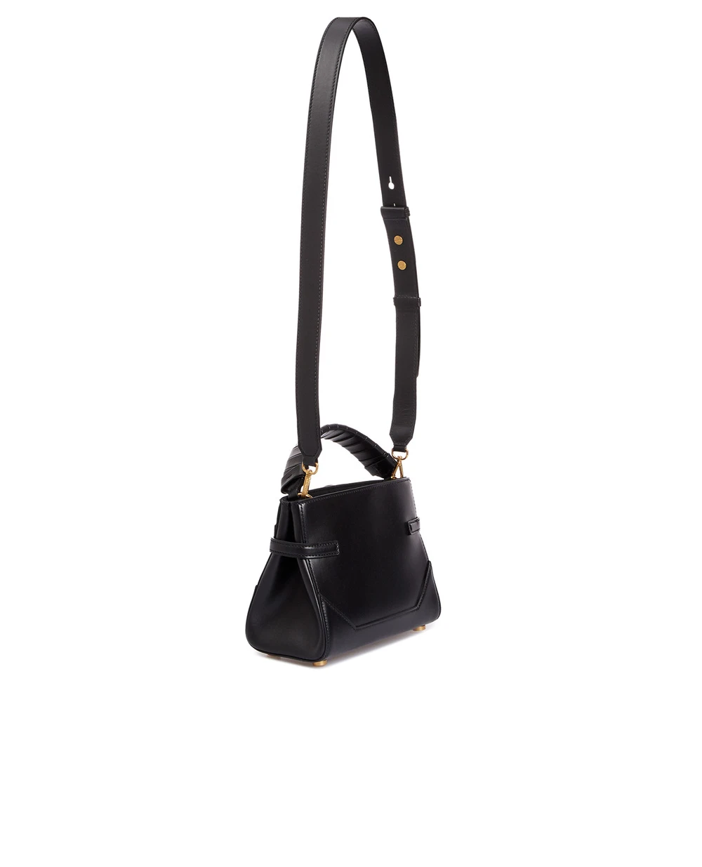 Кожаная сумка B-Buzz Top Handle 22 Balmain CN1DA797LAVE, черный цвет • Купить в интернет-магазине Kameron
