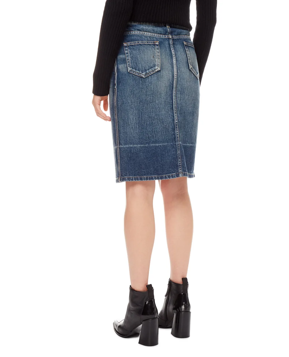 Джинсовая юбка Saint Laurent 663874-Y945Q, синий цвет • Купить в интернет-магазине Kameron