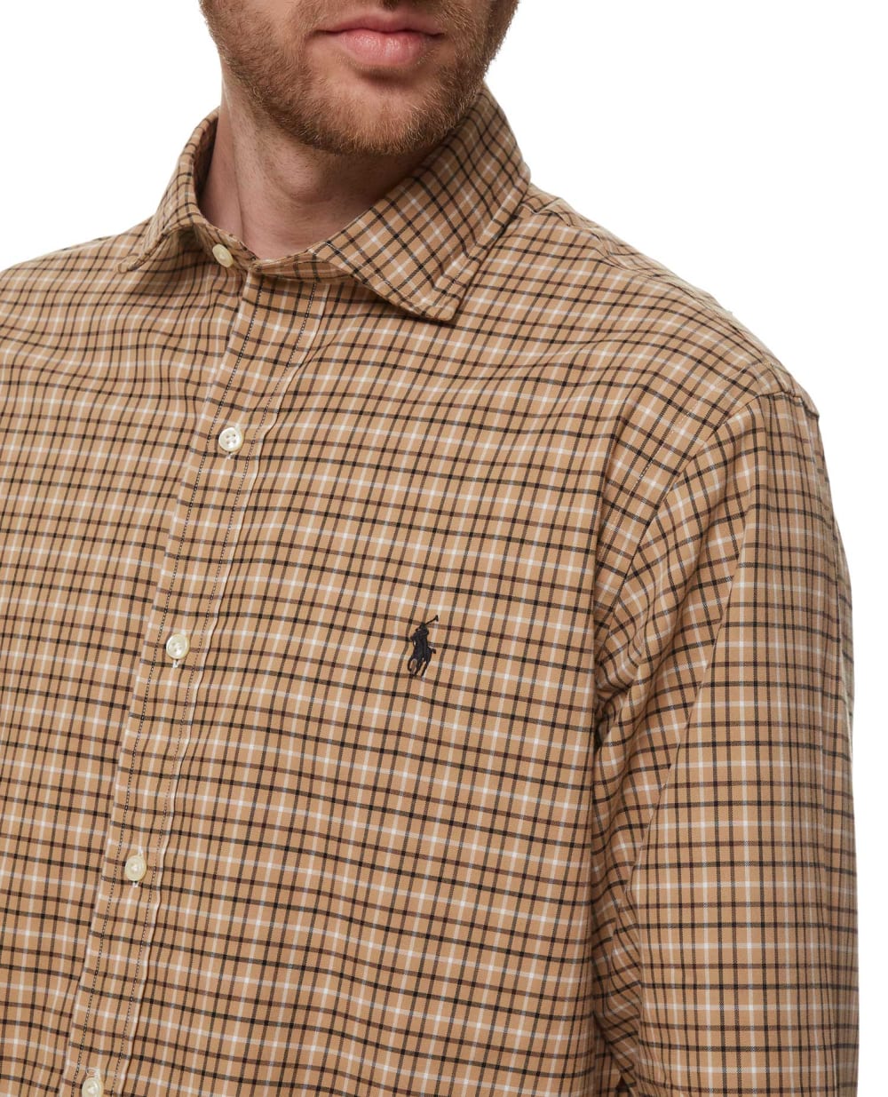 Рубашка Polo Ralph Lauren 710853136002, бежевый цвет • Купить в интернет-магазине Kameron