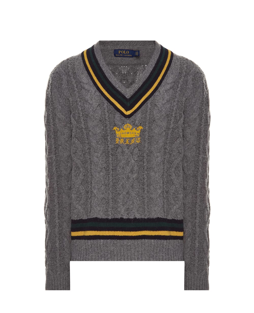 Шерстяной пуловер Polo Ralph Lauren 710814733001, серый цвет • Купить в интернет-магазине Kameron