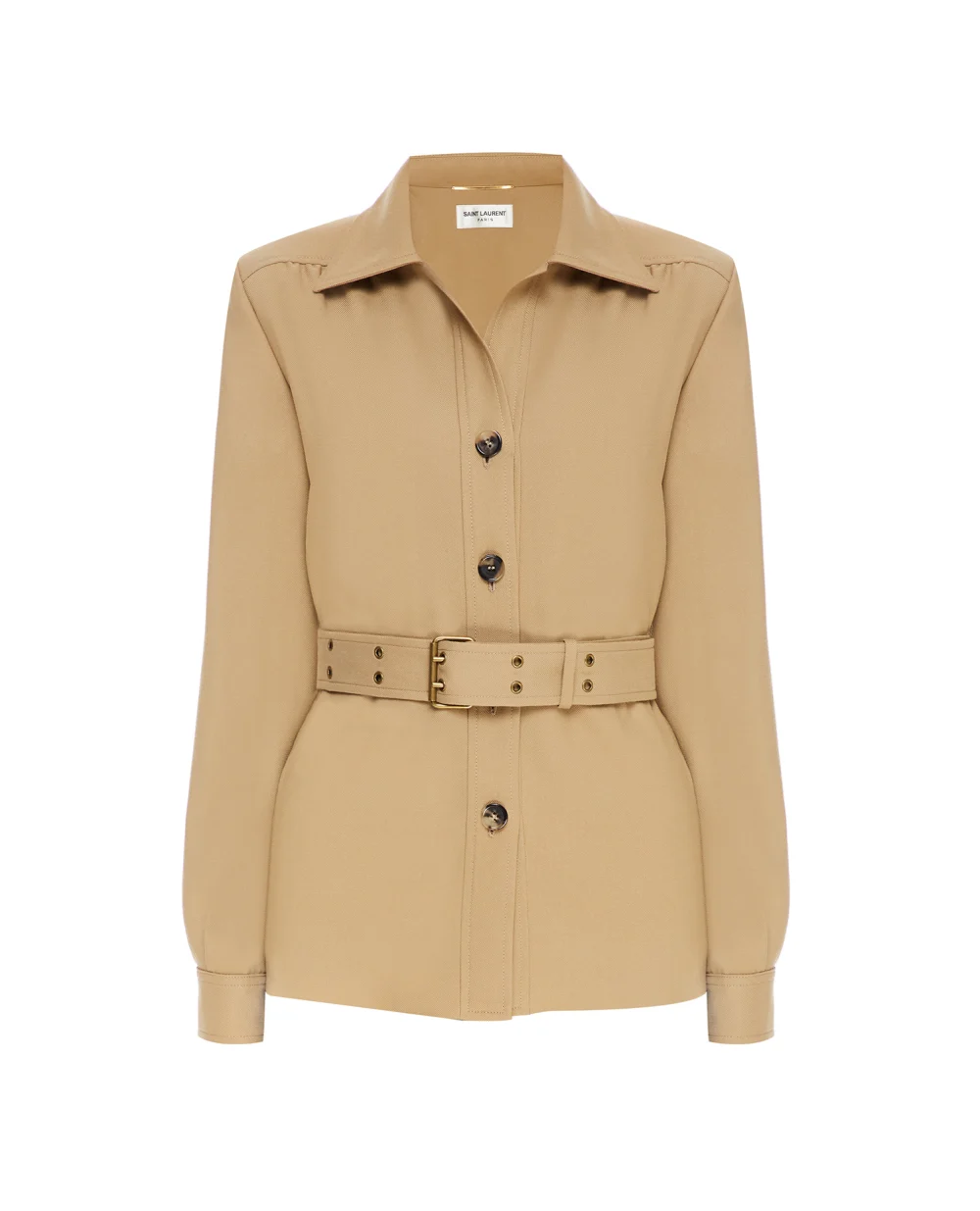 Шерстяное пальто Saint Laurent 648679-Y7B73, бежевый цвет • Купить в интернет-магазине Kameron