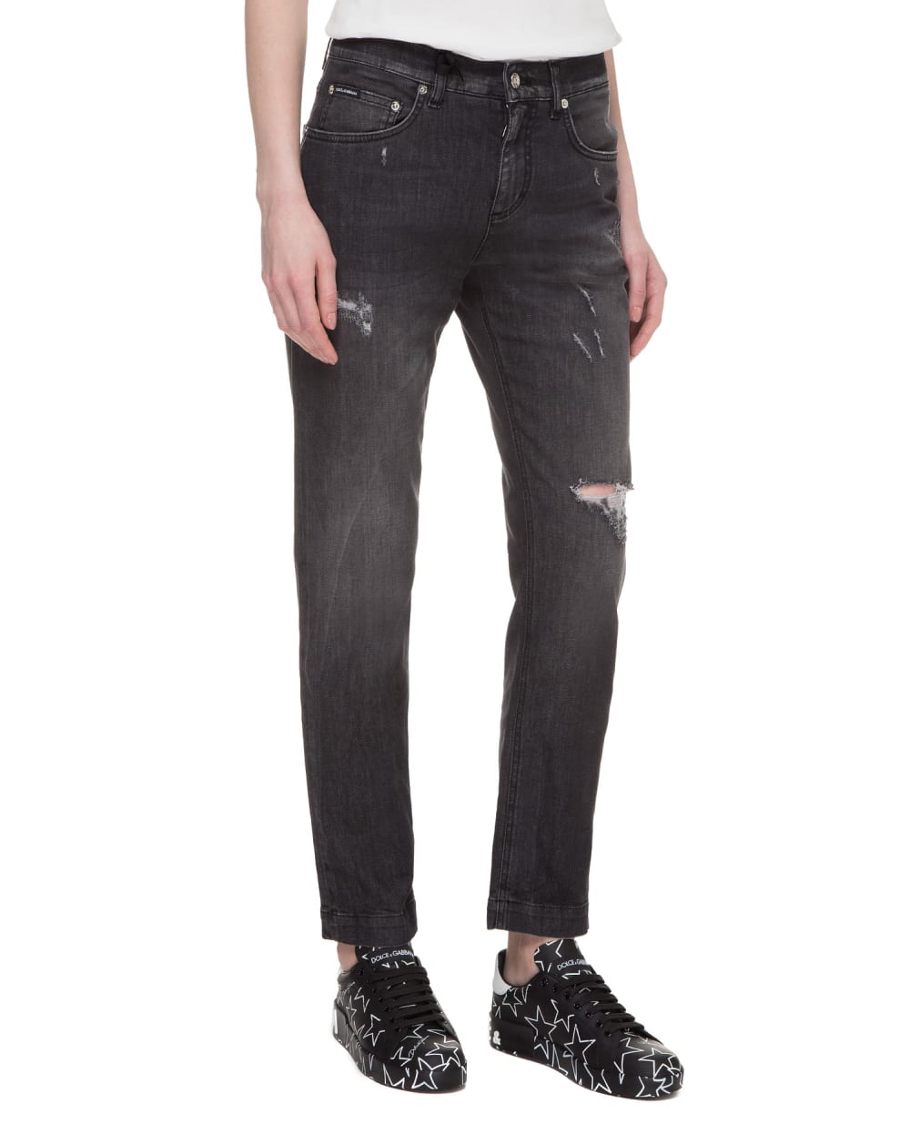 Джинсы Boyfriend Dolce&Gabbana FTAIAD-G899D, серый цвет • Купить в интернет-магазине Kameron