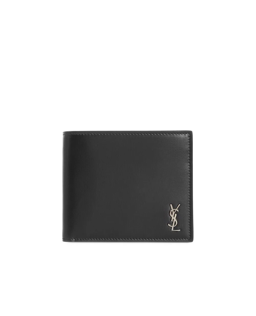 Кожаный кошелек Saint Laurent 607727-1JB0E, черный цвет • Купить в интернет-магазине Kameron