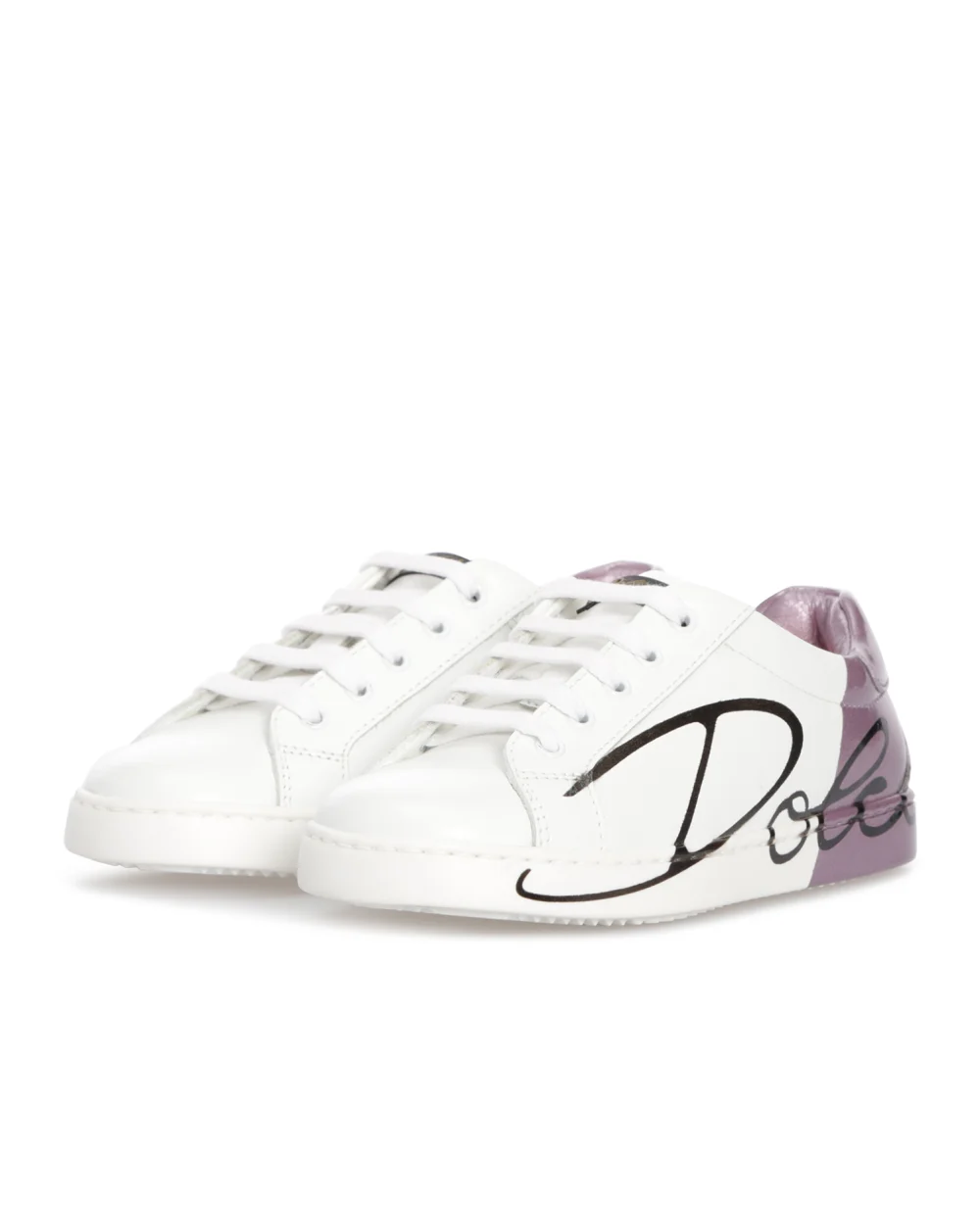 Кожаные сникеры Dolce&Gabbana Kids DA0608-AI053-S-, белый цвет • Купить в интернет-магазине Kameron