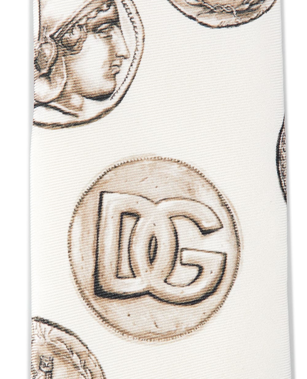 Шелковый галстук Dolce&Gabbana GT149E-G0WP4, белый цвет • Купить в интернет-магазине Kameron