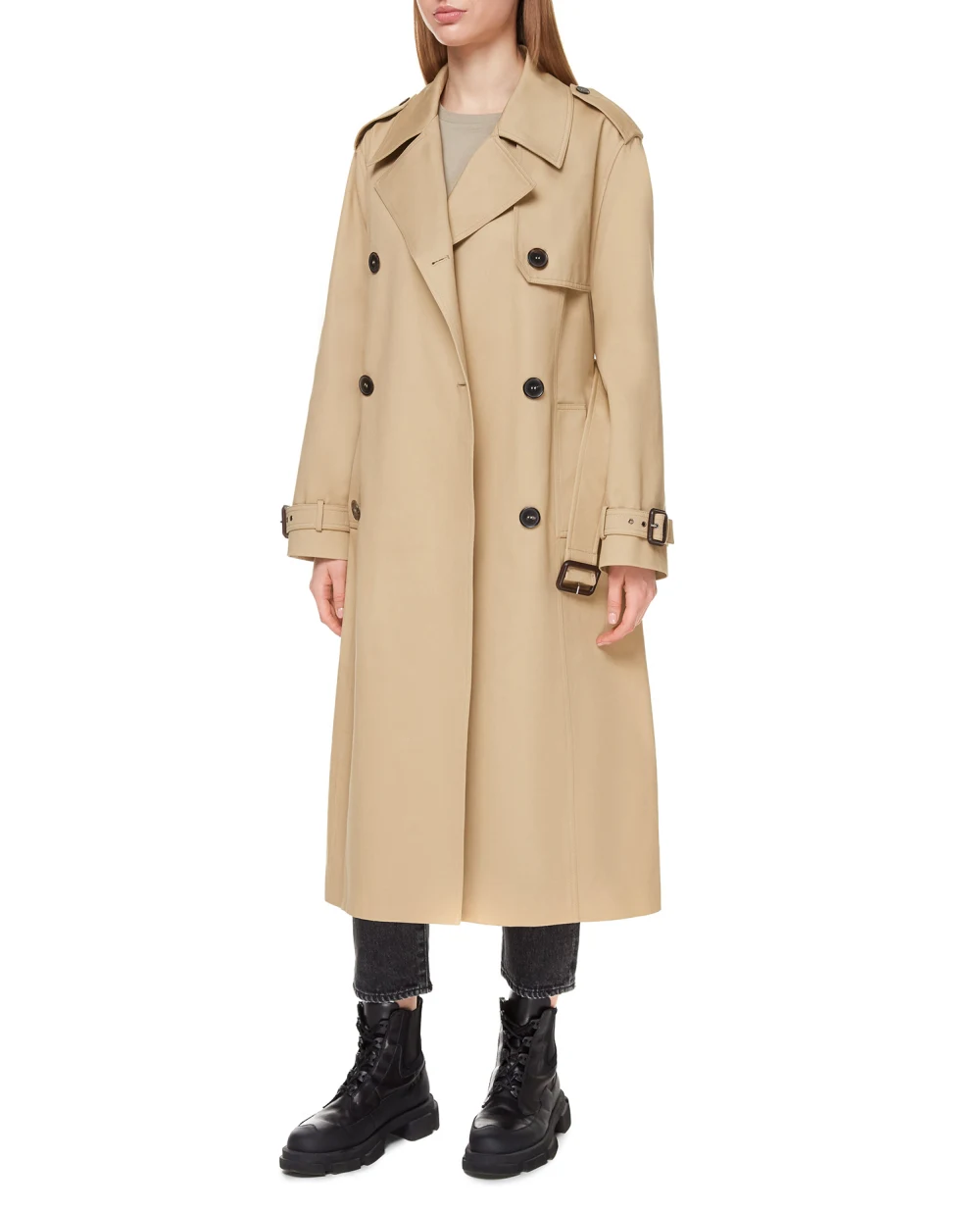 Тренч Saint Laurent 648571-Y1A62, бежевый цвет • Купить в интернет-магазине Kameron