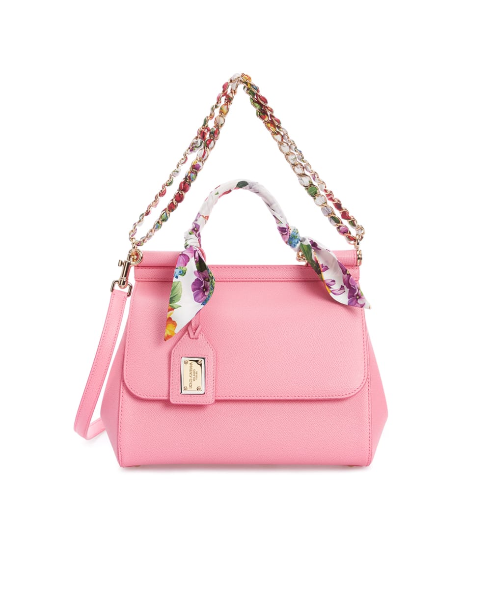 Кожаная сумка Sucily Medium Dolce&Gabbana BB6002-AK108, розовый цвет • Купить в интернет-магазине Kameron