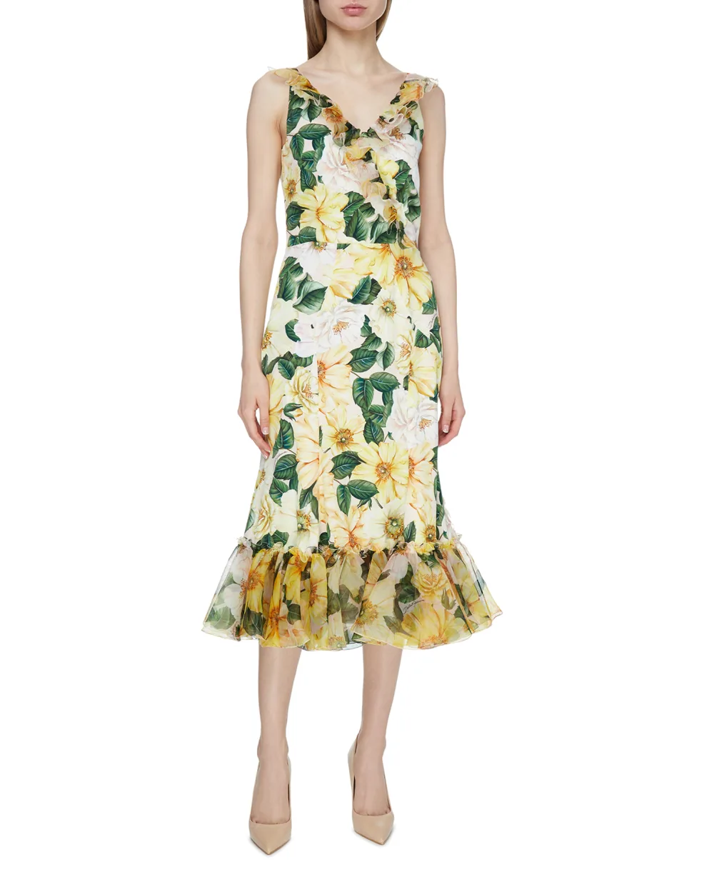 Шелковое платье Dolce&Gabbana F6I7HT-GDV05, разноцветный цвет • Купить в интернет-магазине Kameron