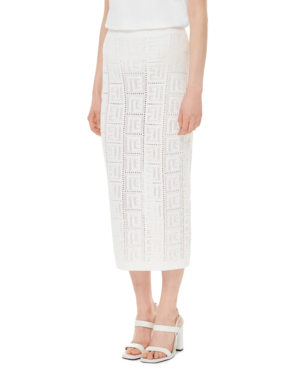 Юбка Balmain XF1LD041KB16, белый цвет • Купить в интернет-магазине Kameron