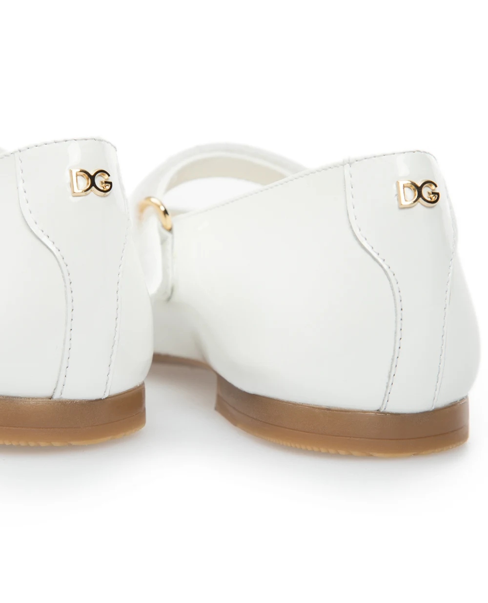 Лаковые балетки Dolce&Gabbana Kids D10699-A1328-M-, белый цвет • Купить в интернет-магазине Kameron