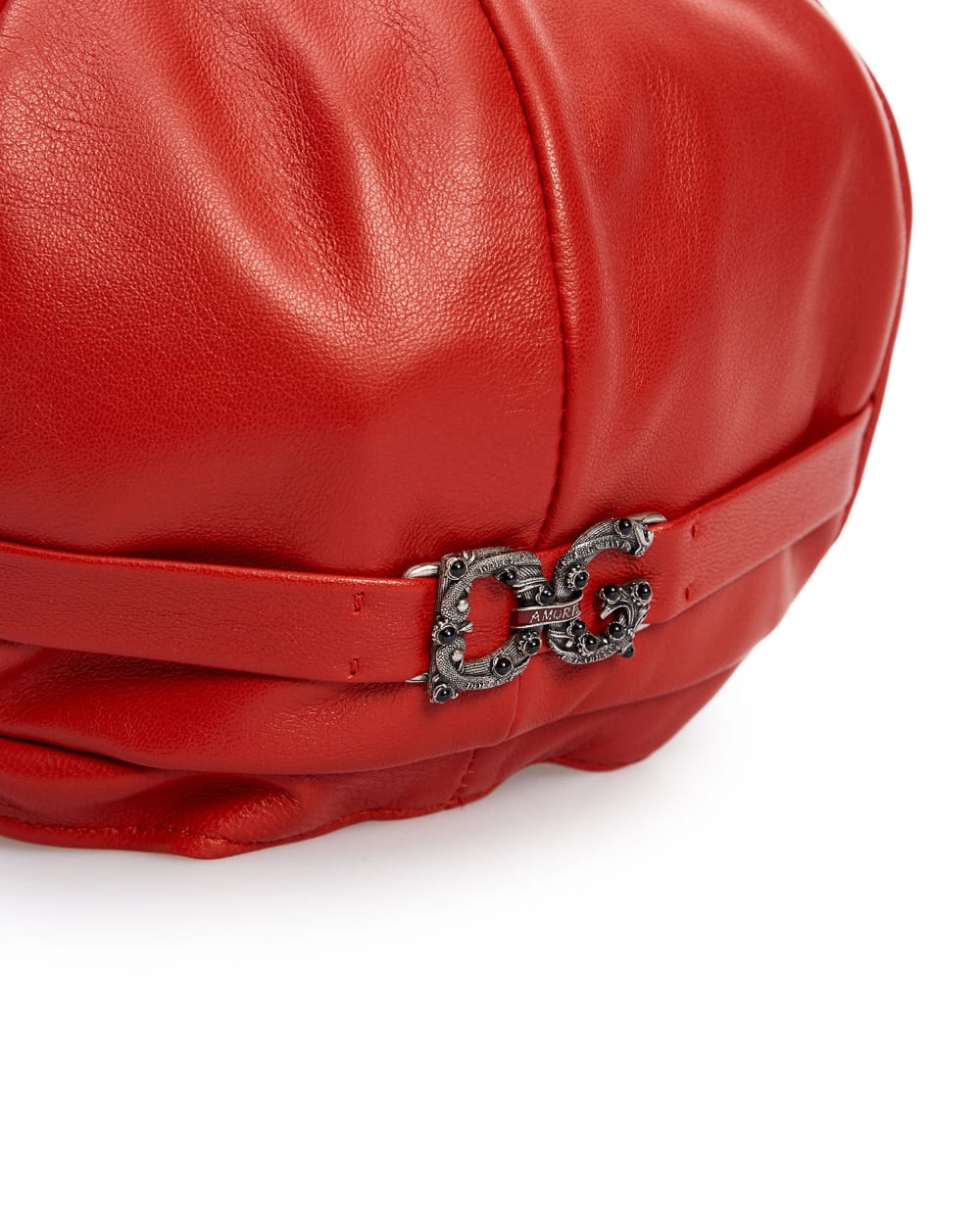 Кожаное кепи Dolce&Gabbana FH505A-HULAT, красный цвет • Купить в интернет-магазине Kameron