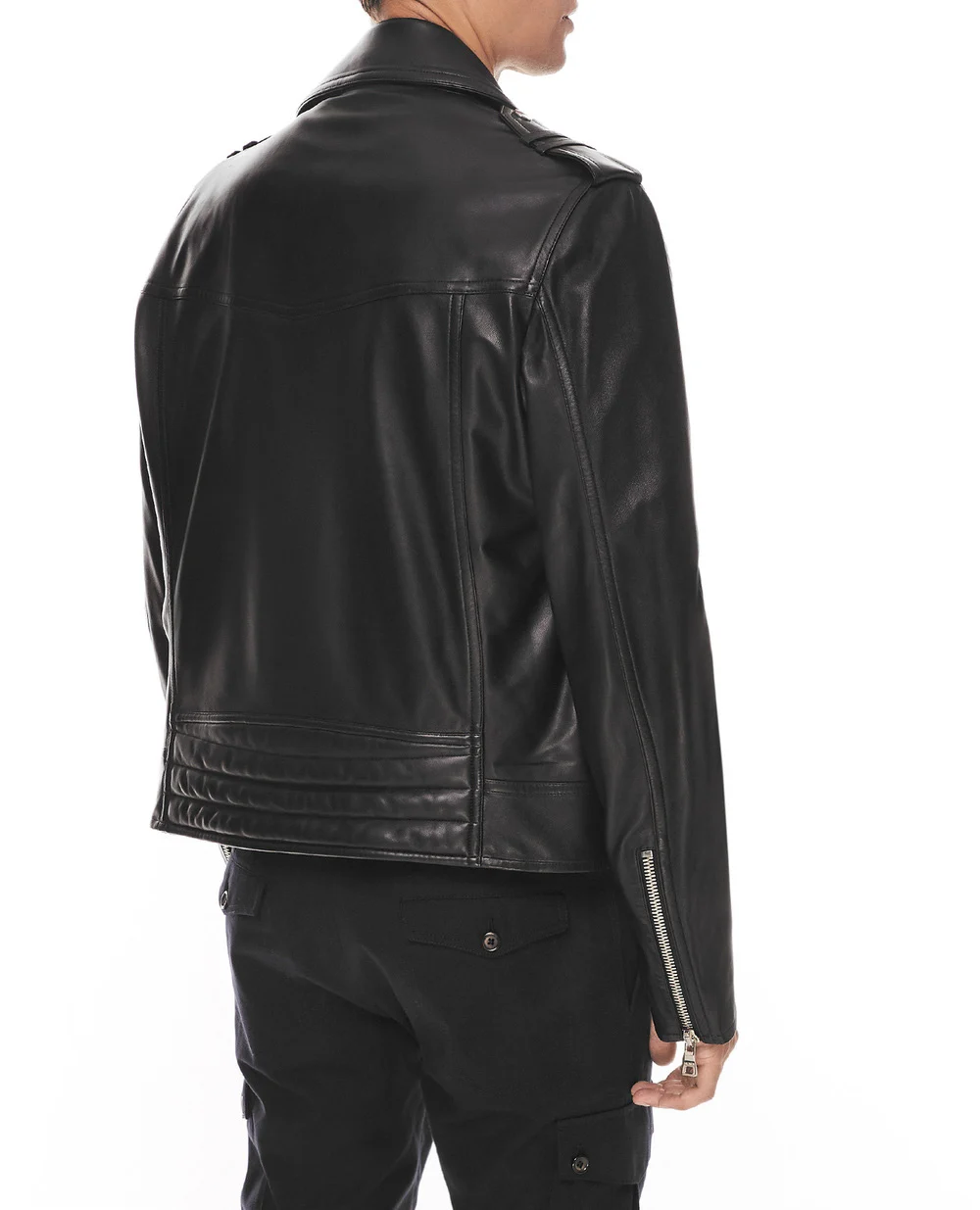 Кожаная косуха Balmain WH1TD055L115, черный цвет • Купить в интернет-магазине Kameron