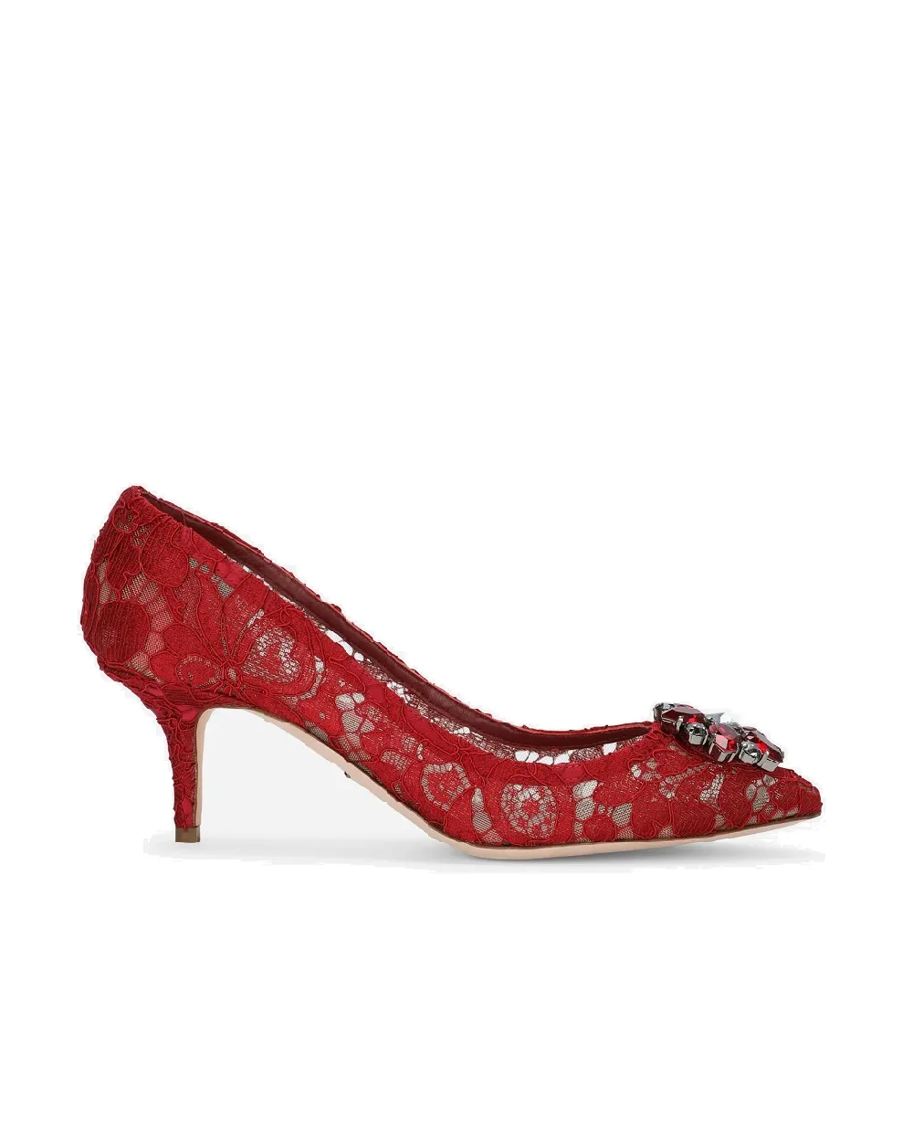 Кружевные лодочки Rainbow Lace Dolce&Gabbana CD0066-AL198, бордовый цвет • Купить в интернет-магазине Kameron