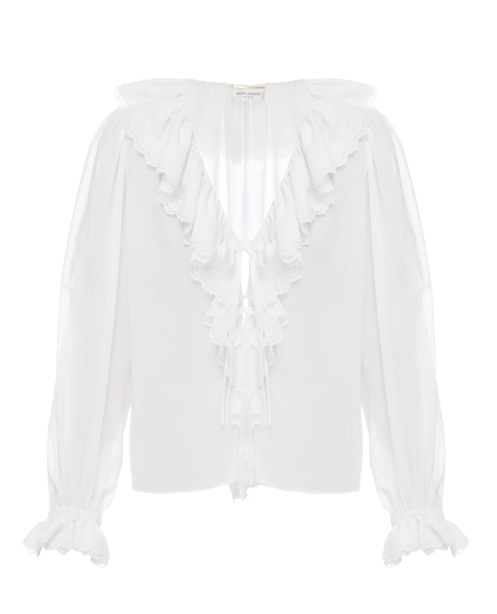 Блуза Saint Laurent 647958-Y001R, белый цвет • Купить в интернет-магазине Kameron