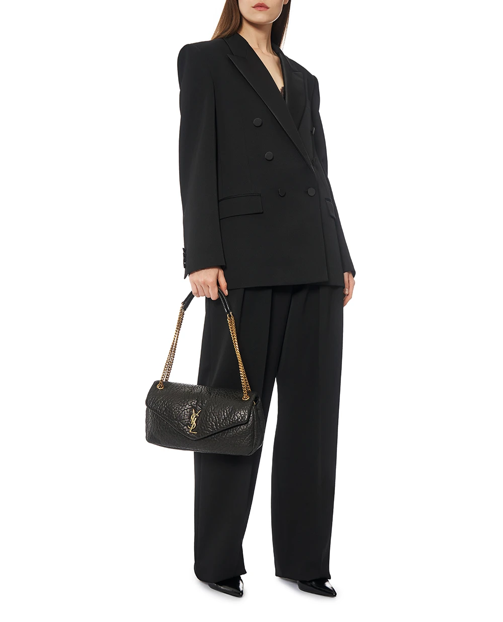 Кожаная сумка Сalypso Medium Saint Laurent 800916-AACYT, черный цвет • Купить в интернет-магазине Kameron