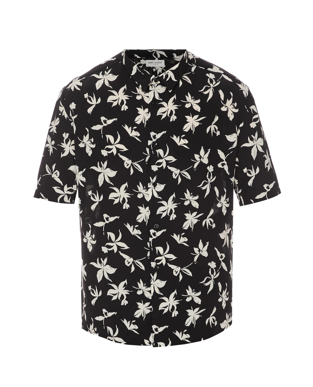 Шелковая рубашка Saint Laurent 601070-Y2C16, черный цвет • Купить в интернет-магазине Kameron