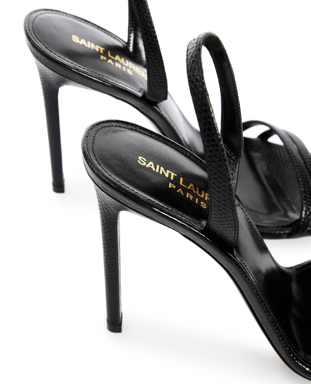 Кожаные босоножки Amber 105 Saint Laurent 658933-2Y900, черный цвет • Купить в интернет-магазине Kameron