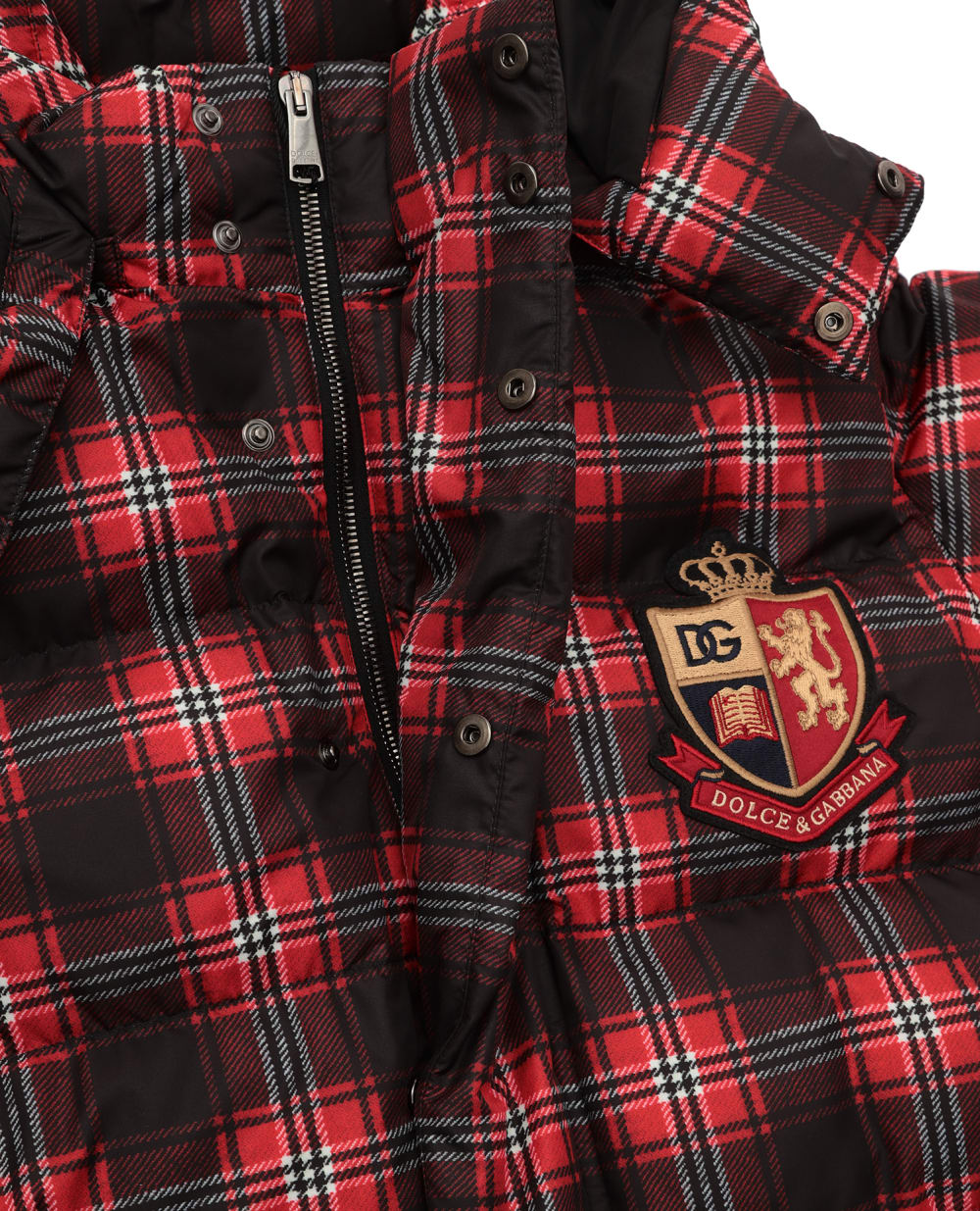 Детская куртка в клетку Dolce&Gabbana Kids L4JB2R-G7E0X-B, красный цвет • Купить в интернет-магазине Kameron