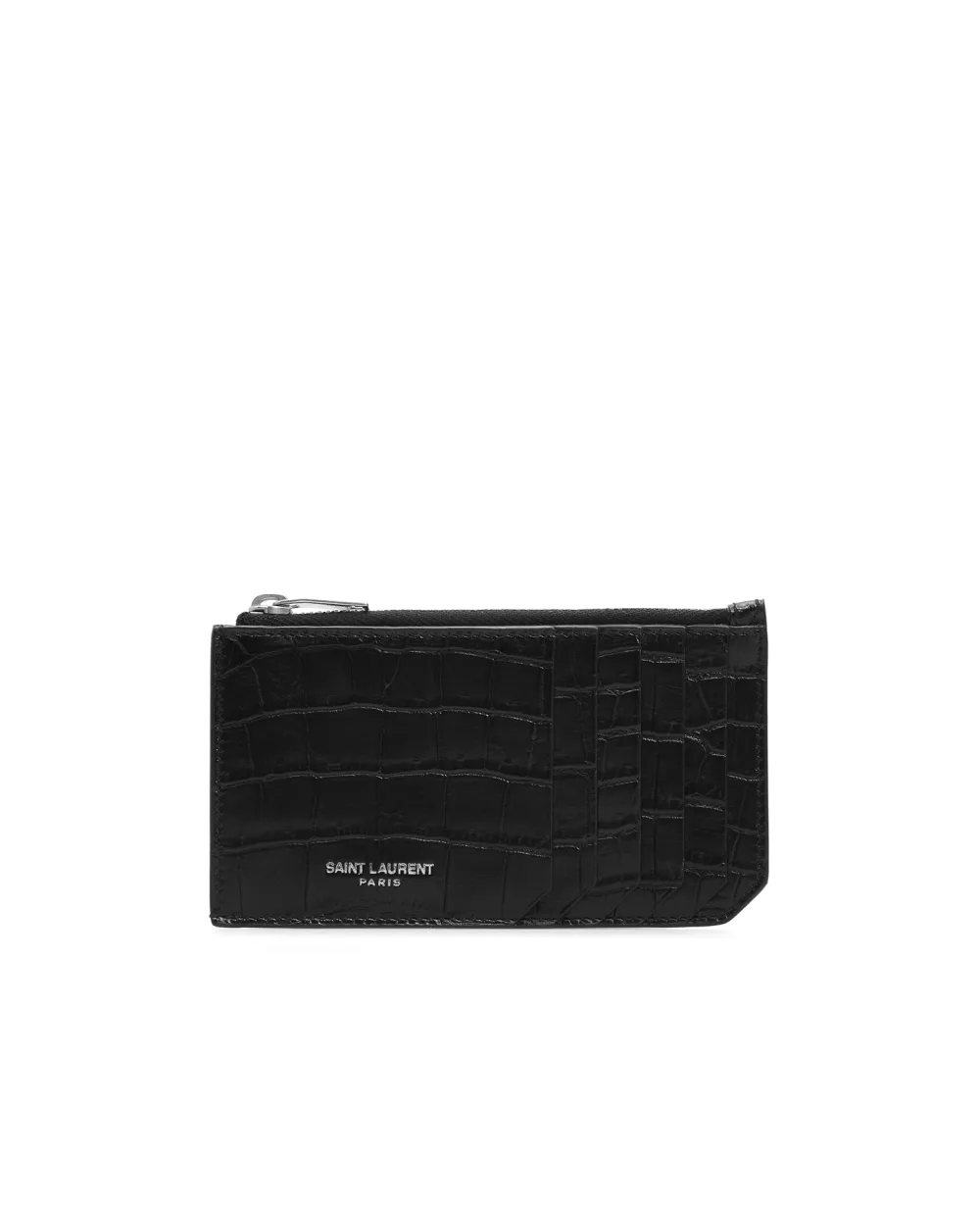 Кожаная визитница Saint Laurent 609362-DZE0E-, черный цвет • Купить в интернет-магазине Kameron