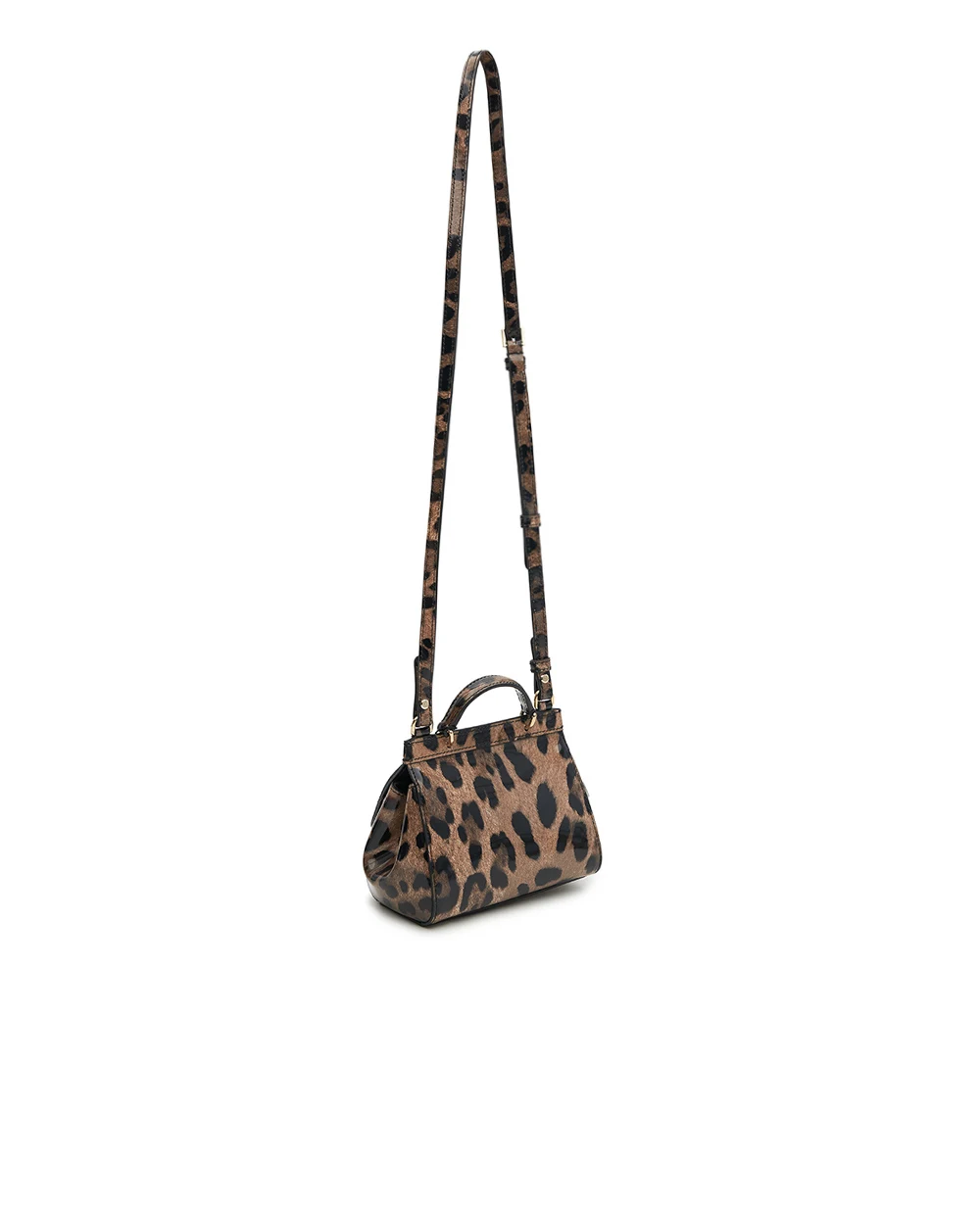 Детская кожаная лакированная сумка Sicily Mini Dolce&Gabbana EB0003-AM568, коричневый цвет • Купить в интернет-магазине Kameron