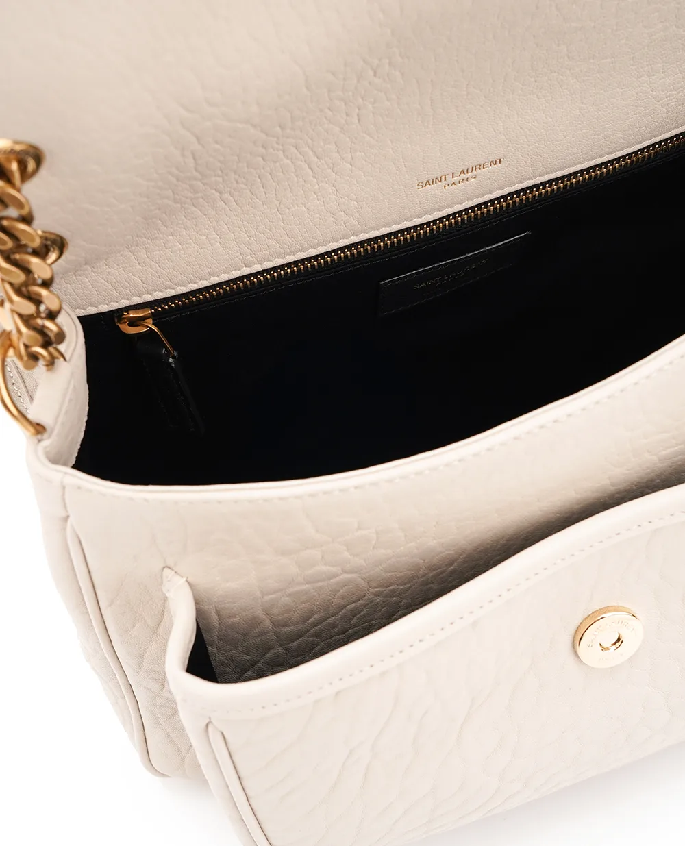 Кожаная сумка Niki Medium Saint Laurent 633178-AACYT, белый цвет • Купить в интернет-магазине Kameron