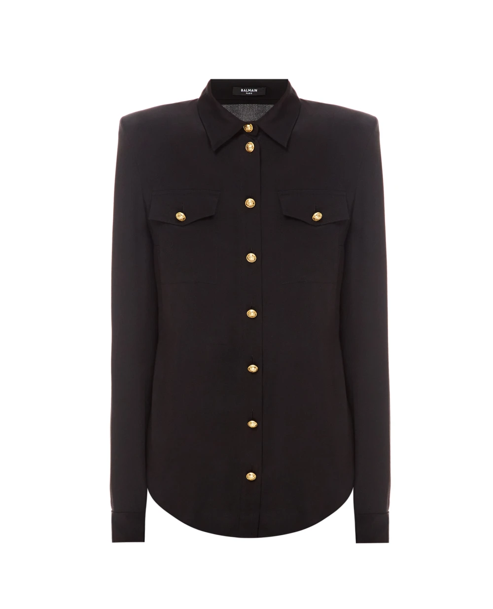 Шелковая блуза Balmain WF1HS050120S, черный цвет • Купить в интернет-магазине Kameron
