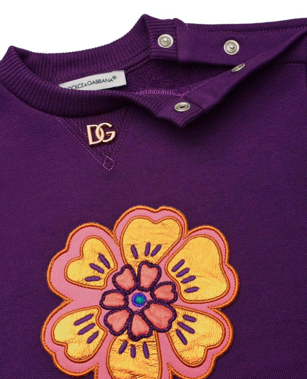 Детский свитшот Dolce&Gabbana Kids L2JWN6-G7BDQ, фиолетовый цвет • Купить в интернет-магазине Kameron