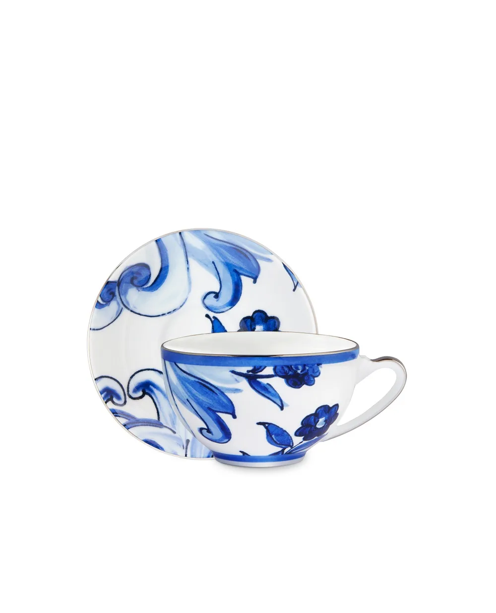 Чайная чашка с блюдцем из фарфора Dolce&Gabbana TC0102-TCA40, синий цвет • Купить в интернет-магазине Kameron