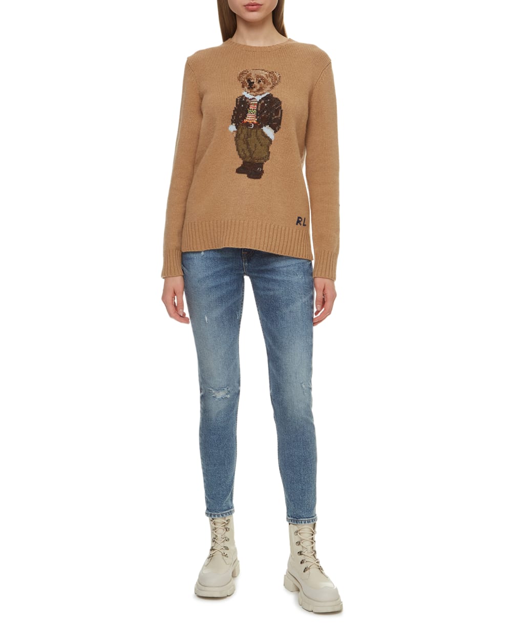 Шерстяной джемпер Polo Ralph Lauren 211815102001, бежевый цвет • Купить в интернет-магазине Kameron