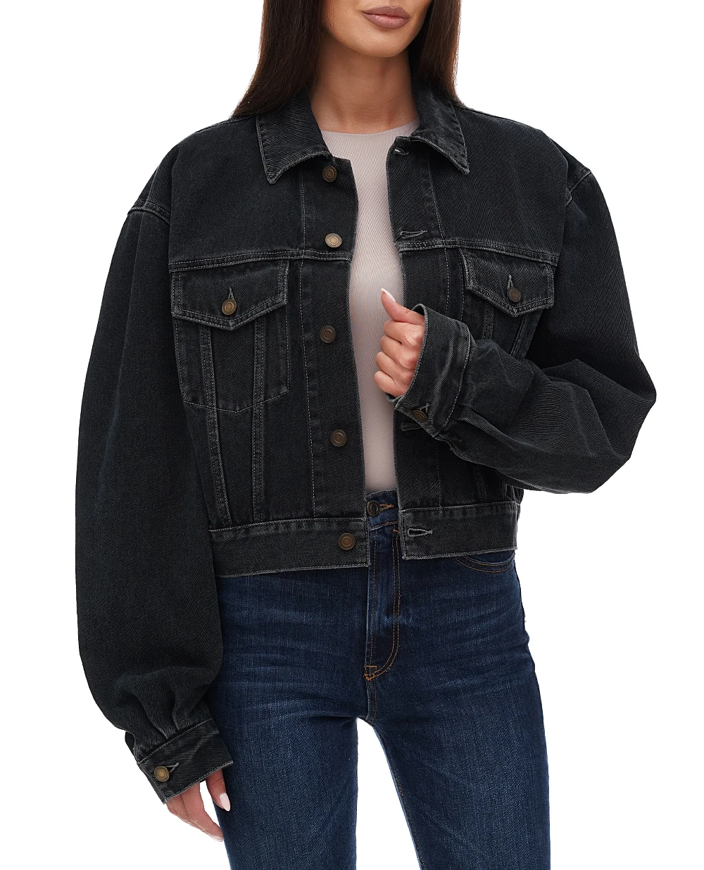 Джинсовая куртка Saint Laurent 780231-Y07TE, темно-серый цвет • Купить в интернет-магазине Kameron