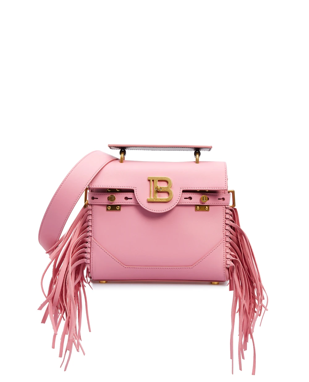 Кожаная сумка Balmain VN1S534LVPT, розовый цвет • Купить в интернет-магазине Kameron