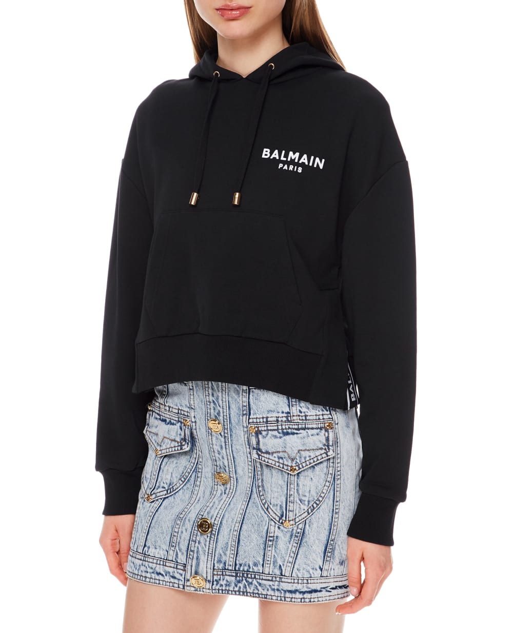 Худи Balmain VF13792B015, черный цвет • Купить в интернет-магазине Kameron