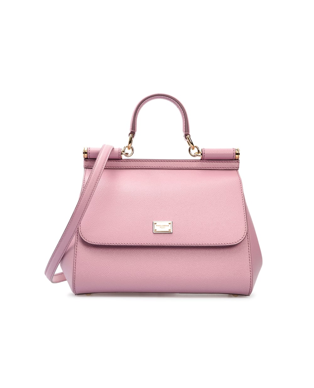 Кожаная сумка Sicily Dolce&Gabbana BB6002-A1001, розовый цвет • Купить в интернет-магазине Kameron