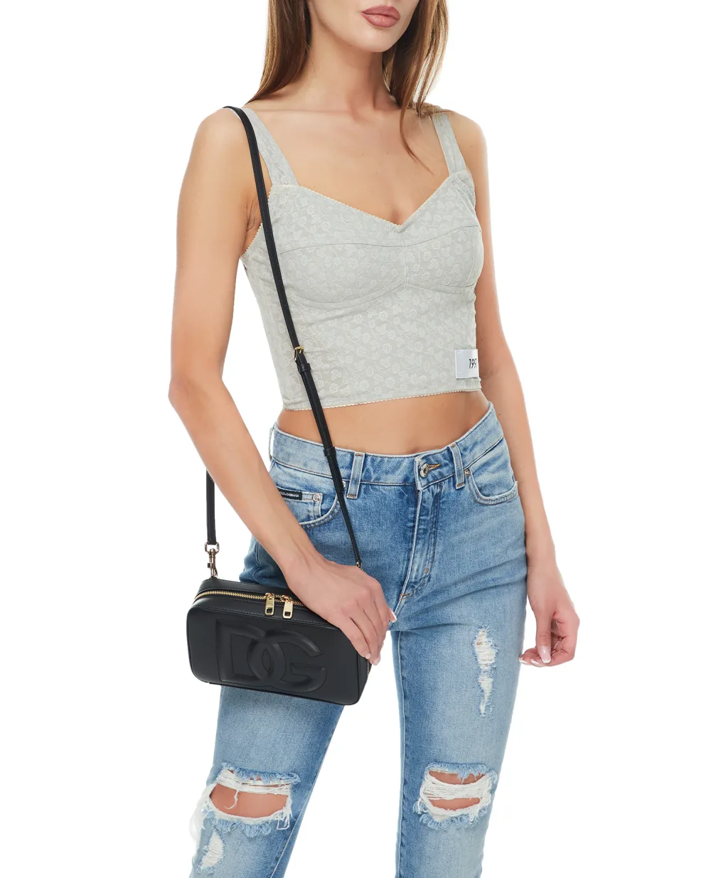 Кожаная сумка DG Logo Small Dolce&Gabbana BB7289-AW576, черный цвет • Купить в интернет-магазине Kameron