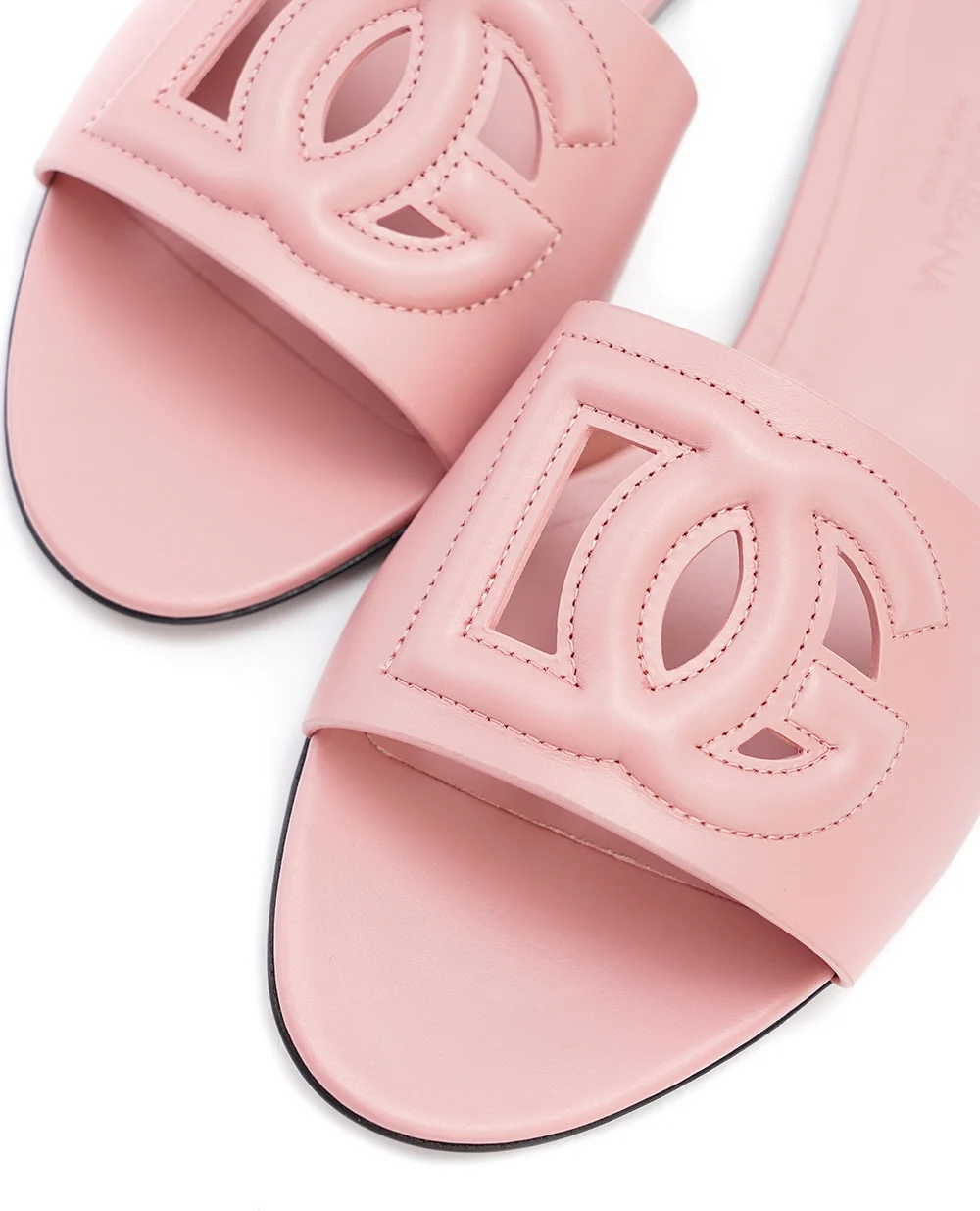 Шкіряні мюлі Dolce&Gabbana CQ0436-AY329, рожевий колір • Купити в інтернет-магазині Kameron