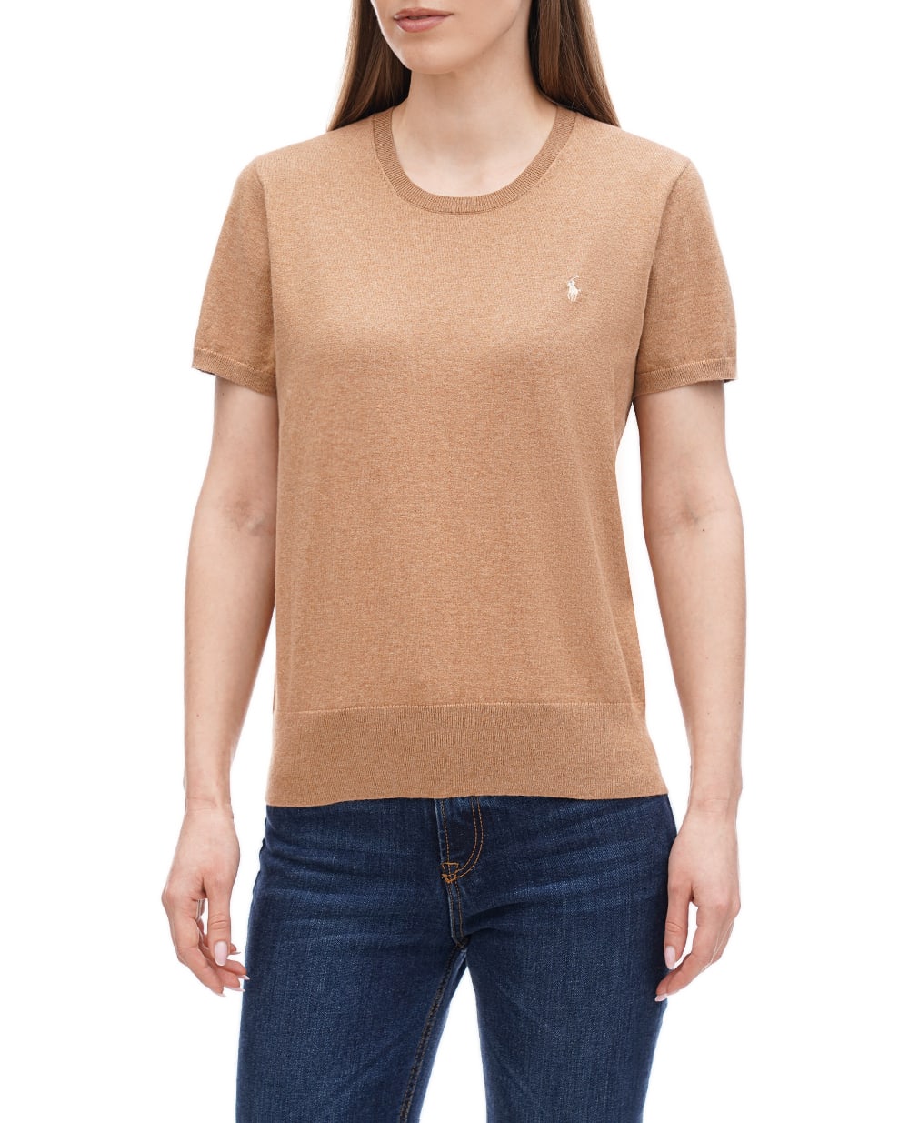 Джемпер с короткими рукавами Polo Ralph Lauren 211891673008, бежевый цвет • Купить в интернет-магазине Kameron