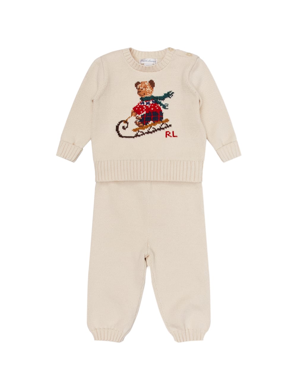Детский костюм (свитер, брюки) Polo Ralph Lauren Kids 310881432001, бежевый цвет • Купить в интернет-магазине Kameron