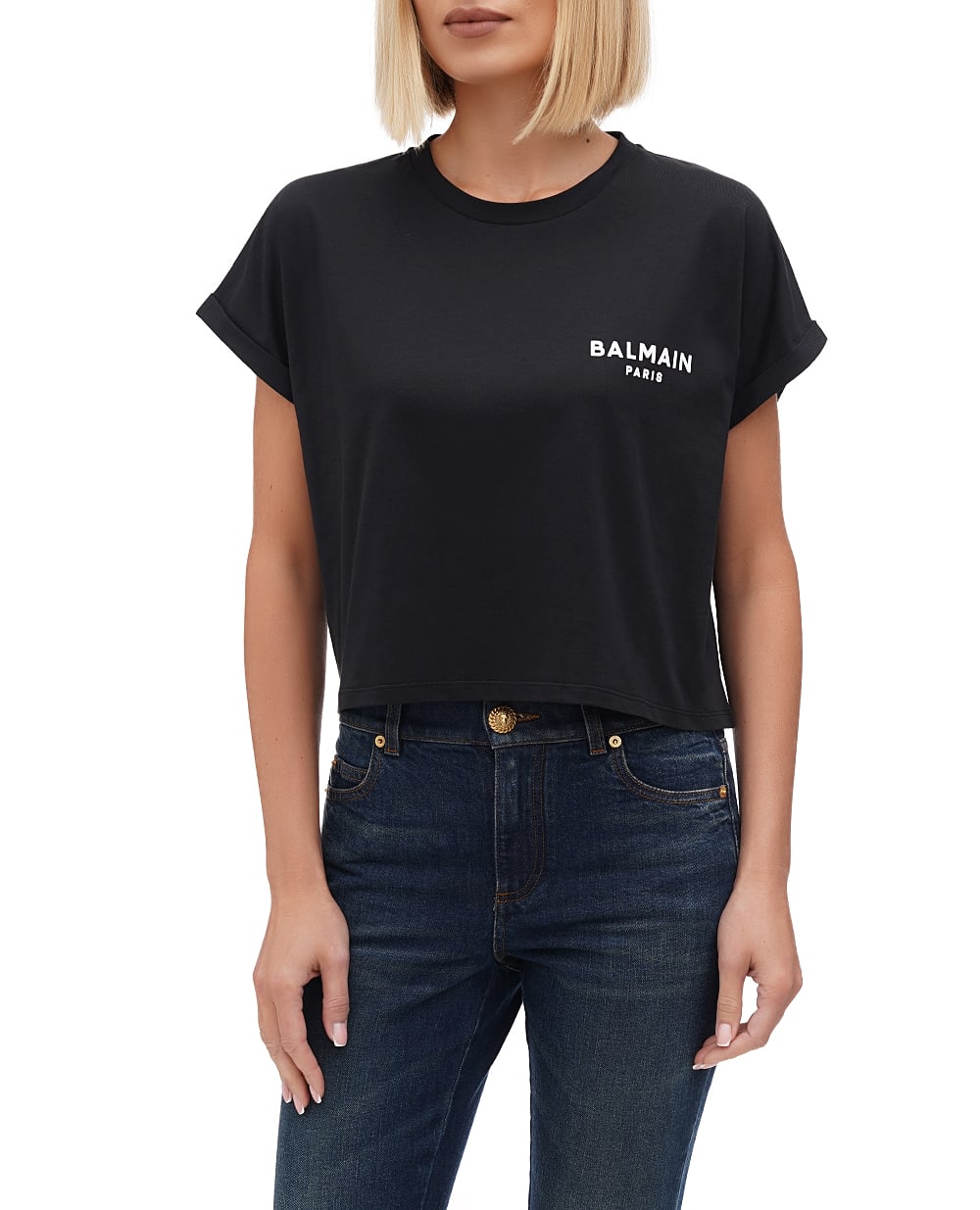 Футболка Balmain BF1EE005BB01, черный цвет • Купить в интернет-магазине Kameron