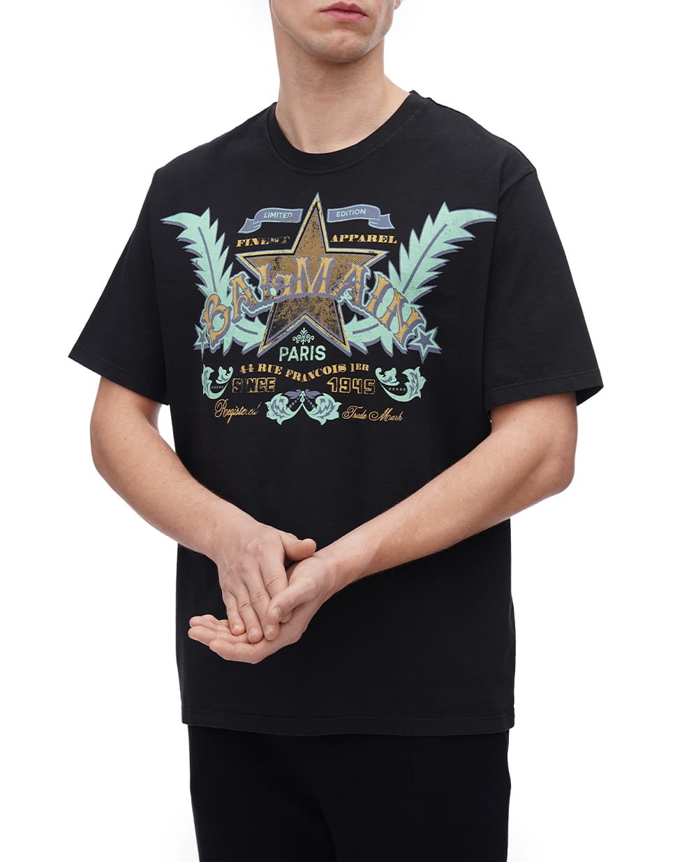 Футболка Balmain CH1EG000GD28, черный цвет • Купить в интернет-магазине Kameron