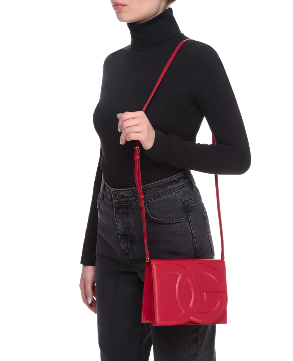 Кожаная сумка DG Logo Small Dolce&Gabbana BB7287-AW576, красный цвет • Купить в интернет-магазине Kameron