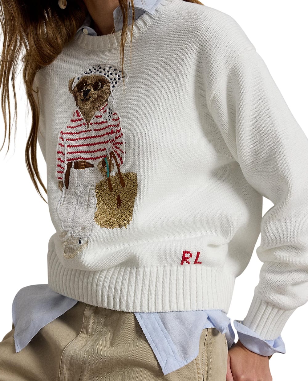 Свитер Polo Bear Polo Ralph Lauren 211A12723001, белый цвет • Купить в интернет-магазине Kameron